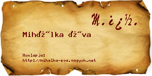 Mihálka Éva névjegykártya
