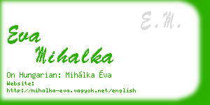 eva mihalka business card
